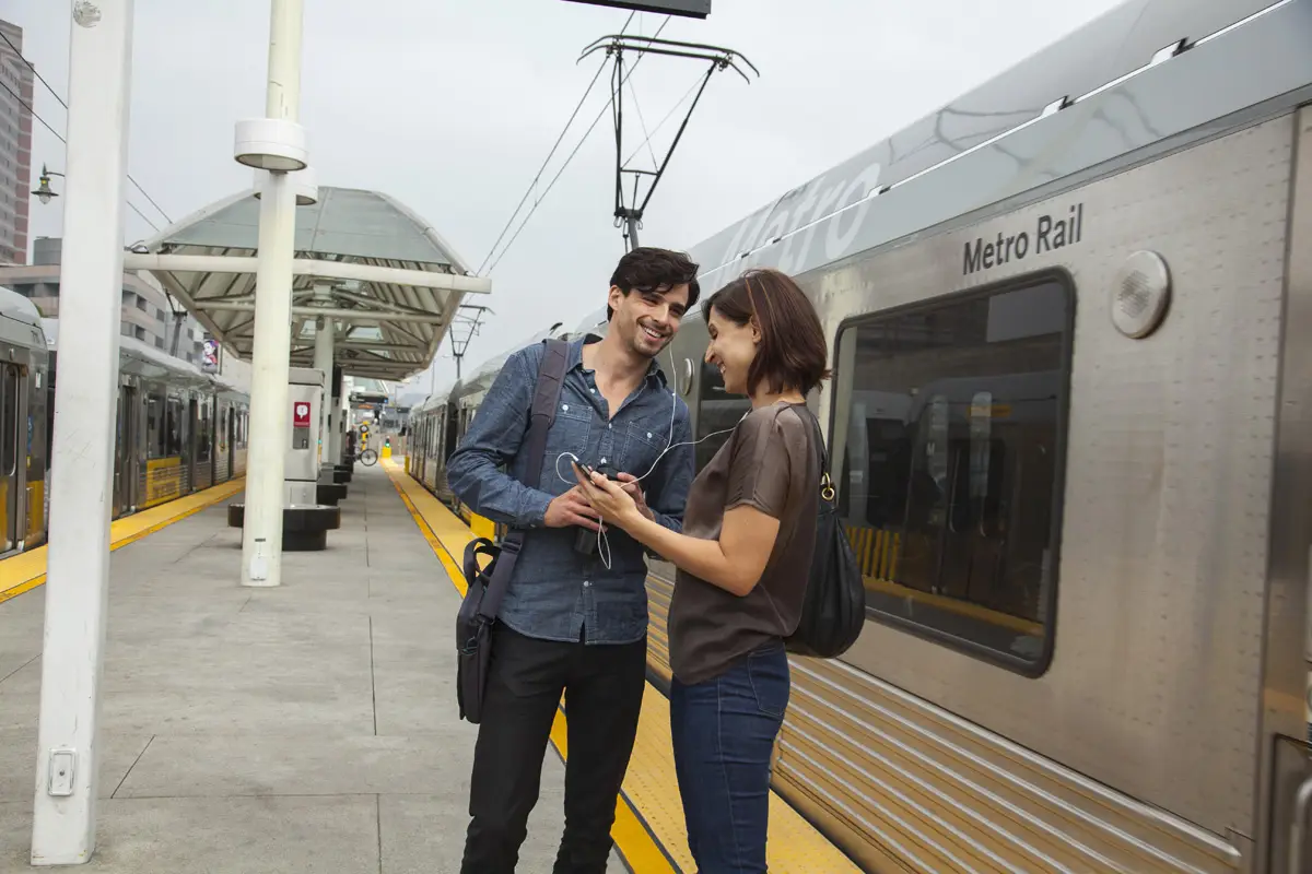 couple at metro station