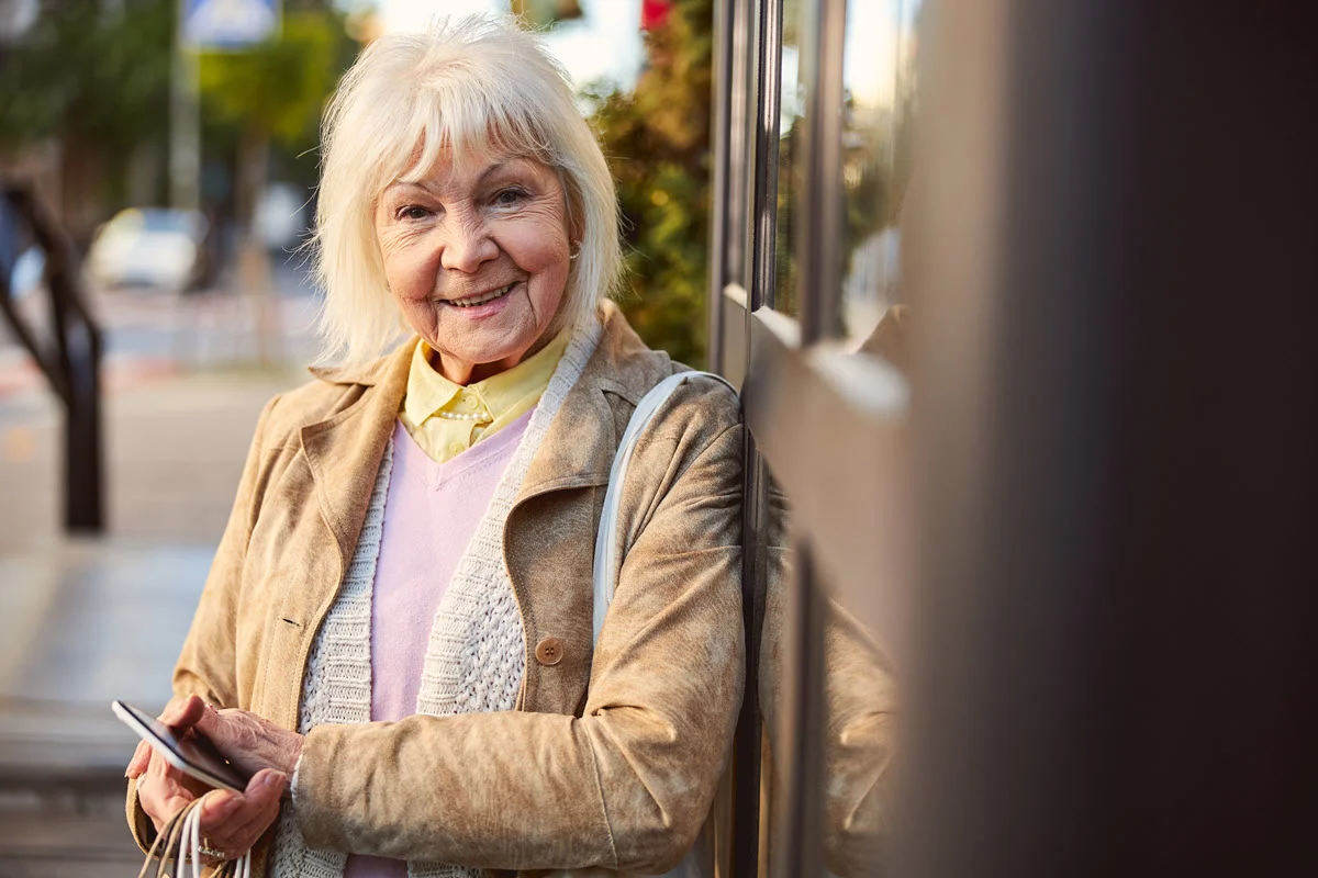 senior woman walking in atlanta